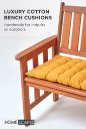 Homescapes Garden Bench Cushion Luxury 3 Seater Cotton Indoor Outdoor Pad, 143 x 48cm in Mustard - Size: 143 x 48 cm - thumbnail 2