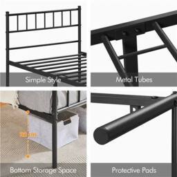 KORVIXA 3ft Single Metal Bed Frame in Black - thumbnail 4