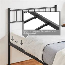 KORVIXA 3ft Single Metal Bed Frame in Black - thumbnail 3