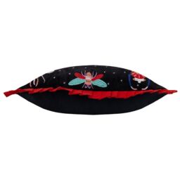 Wylder Tropics Darkling Beetles Embroidered Velvet Cushion in Black - Size: 30 cm x 50 cm - thumbnail 3