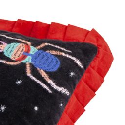 Wylder Tropics Darkling Beetles Embroidered Velvet Cushion in Black - Size: 30 cm x 50 cm - thumbnail 5