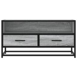 Berkfield Home TV Cabinet Grey Sonoma 80x34.5x40 cm Engineered Wood & Metal - thumbnail 4