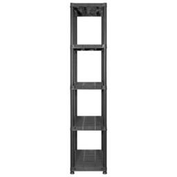 Berkfield Home Storage Shelf 5-Tier Black 142x38x170 cm Plastic - Size: 142 x 38 x 170 cm - thumbnail 4