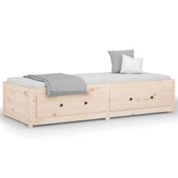 Berkfield Home Beautiful Day Bed 75x190 cm Small Single Solid Wood Pine in Light Tan - thumbnail 3
