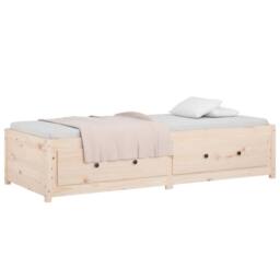 Berkfield Home Beautiful Day Bed 75x190 cm Small Single Solid Wood Pine in Light Tan - thumbnail 6