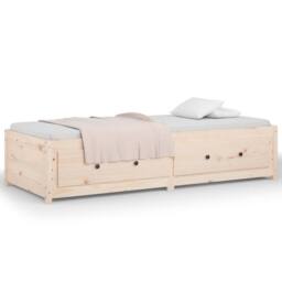 Berkfield Home Beautiful Day Bed 75x190 cm Small Single Solid Wood Pine in Light Tan - thumbnail 5