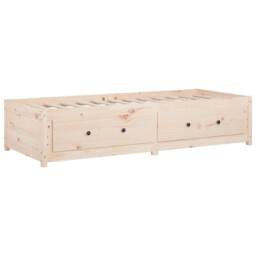 Berkfield Home Beautiful Day Bed 75x190 cm Small Single Solid Wood Pine in Light Tan - thumbnail 7