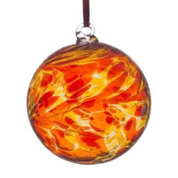 Sienna Glass 8cm Friendship Ball Red & Yellow in Light Red