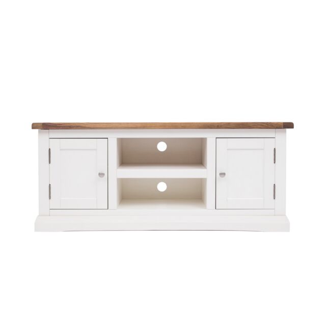 Cabinet Bits Cosenza Off-White 2 Door TV Cabinet Chrome Knob - image 1