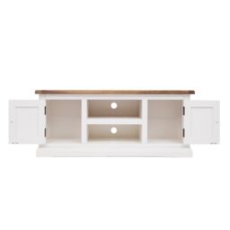 Cabinet Bits Cosenza Off-White 2 Door TV Cabinet Chrome Knob - thumbnail 4