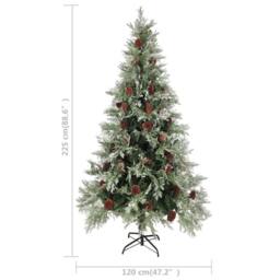 Berkfield Home Pre-lit Christmas Tree with Pine Cones Green&White 225 cm PVC&PE in Green - thumbnail 8