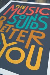 Sketchbook Design The Music Sounds Better With You A4 Print - White Frame - thumbnail 2
