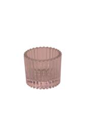 KDMD Pink Ribbed Glass Tealight Holder 4.5cm 10 Pack - thumbnail 2