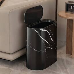 Kelvenix 12L Marble Effect Waste Bin Black - Size: 0.6m2 - thumbnail 3