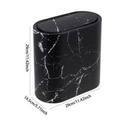 Kelvenix 12L Marble Effect Waste Bin Black - Size: 0.6m2 - thumbnail 2