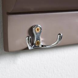 FORGEVIO Coat Rack 3 Hooks Hallway Hanging Wooden Storage Shelf Grey - thumbnail 4