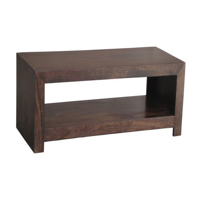 Jaipur Furniture Ltd Open Plazma TV Unit - Mango Wood - L45 x W110 x H40 cm - Dark Finish in Brown - image 1