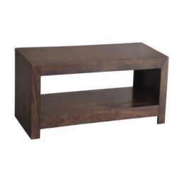 Jaipur Furniture Ltd Open Plazma TV Unit - Mango Wood - L45 x W110 x H40 cm - Dark Finish in Brown - thumbnail 1