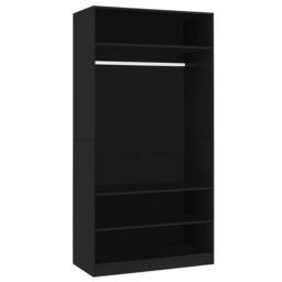 Berkfield Home Wardrobe Black 100x50x200 cm Engineered Wood - Size: 100 x 50 x 200 cm - thumbnail 1