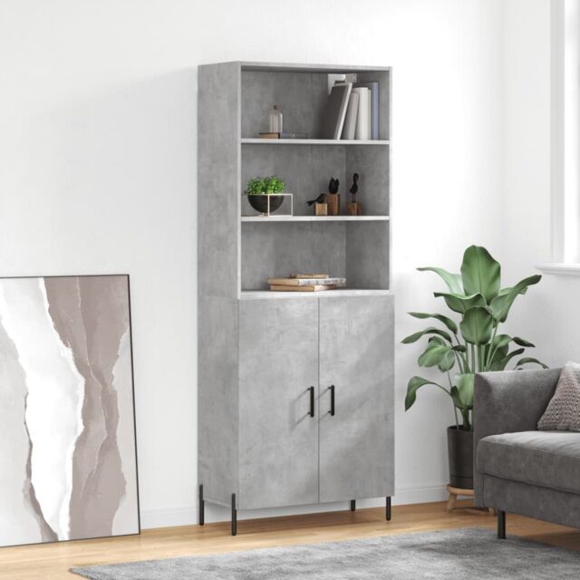 Berkfield Home Highboard Concrete Grey 69.5x34x180 cm Engineered Wood - image 1