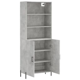 Berkfield Home Highboard Concrete Grey 69.5x34x180 cm Engineered Wood - thumbnail 4