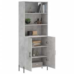 Berkfield Home Highboard Concrete Grey 69.5x34x180 cm Engineered Wood - thumbnail 3