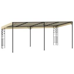 Berkfield Home Durable Wall-mounted Gazebo 6x3x2.5 m Cream in Beige - thumbnail 4