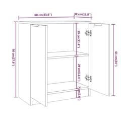 Berkfield Home Sideboard White 60x30x70 cm Engineered Wood - Size: 60 x 30 x 70 cm - thumbnail 7