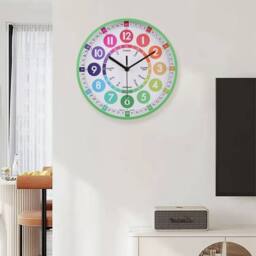 EONLION Green 25cm Round Learning Clock - Size: 100 cm - thumbnail 4