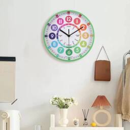 EONLION Green 25cm Round Learning Clock - Size: 100 cm
