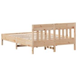 Berkfield Home Bed Frame without Mattress 160x200 cm Solid Wood Pine in Brown - thumbnail 6