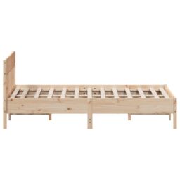 Berkfield Home Bed Frame without Mattress 160x200 cm Solid Wood Pine in Brown - thumbnail 5