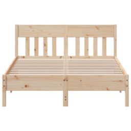 Berkfield Home Bed Frame without Mattress 160x200 cm Solid Wood Pine in Brown - thumbnail 4