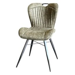 Jaipur Furniture Ltd Mala Dining Fabric Chair with Metal Legs (Set of 2) - Green/Black - Assembly Required in Green