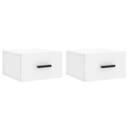 Berkfield Home Wall-mounted Bedside Cabinets 2 pcs White 35x35x20 cm - Size: 35 x 35 x 20 cm - thumbnail 2