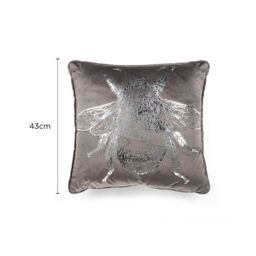 Voltico Foil Printed Bee Filled Cushion 43 × 43 cm - Chocolate / Pink in Charcoal - Size: 43 cm x 43 cm - thumbnail 5