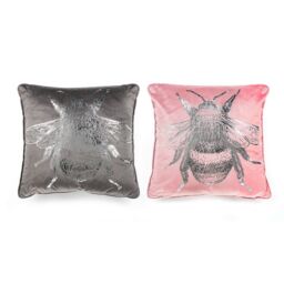 Voltico Foil Printed Bee Filled Cushion 43 × 43 cm - Chocolate / Pink in Charcoal - Size: 43 cm x 43 cm - thumbnail 4