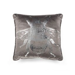 Voltico Foil Printed Bee Filled Cushion 43 × 43 cm - Chocolate / Pink in Charcoal - Size: 43 cm x 43 cm - thumbnail 3