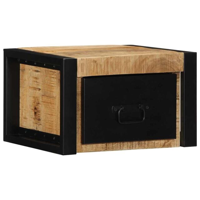 Berkfield Home Bedside Cabinet 40x35x25 cm Solid Rough Wood Mango in Brown - Size: 40 x 35 x 25 cm - image 1