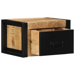 Berkfield Home Bedside Cabinet 40x35x25 cm Solid Rough Wood Mango in Brown - Size: 40 x 35 x 25 cm - thumbnail 4