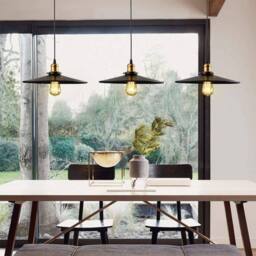 COMELY Industrial Chandelier, Vintage Edison Style Metal Black Ceiling Lights - thumbnail 4