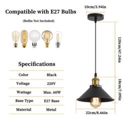 COMELY Industrial Chandelier, Vintage Edison Style Metal Black Ceiling Lights - thumbnail 9