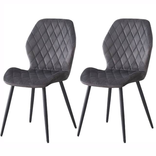 SONARA Modern Velvet Dining Chairs Set of 2 with Ergonomic Curved Backrest in Grey - image 1