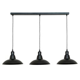 ValueLights Civic Matte Black 3 Drop Bar Matte Black Diner Ceiling Pendant Light with Bulbs - thumbnail 2