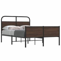 Berkfield Home Bed Frame without Mattress 120x190 cm Brown Oak Engineered Wood - thumbnail 1