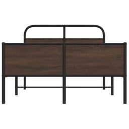 Berkfield Home Bed Frame without Mattress 120x190 cm Brown Oak Engineered Wood - thumbnail 5