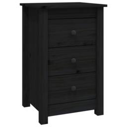 Berkfield Home Beautiful Bedside Cabinets 2 pcs Black 40x35x61.5 cm Solid Wood Pine