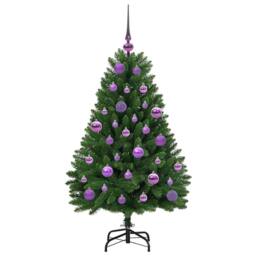 Berkfield Home Artificial Christmas Tree with Stand Green 120 cm PVC & Metal - thumbnail 4