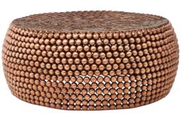 Orsina Templar Beaded Iron Copper Coffee Table in Gold - thumbnail 6