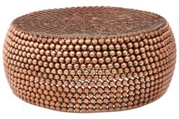 Orsina Templar Beaded Iron Copper Coffee Table in Gold - thumbnail 2
